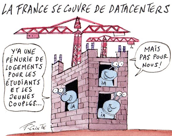 Dessin: Datacenters pour l’IA : la France se félicite d’avancées rapides